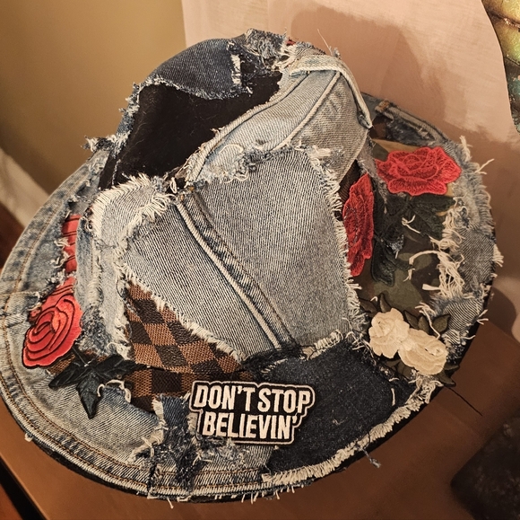 Patchwork Denim Bucket Hat main image 5